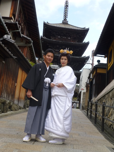 京都の八坂の塔での和装前撮り