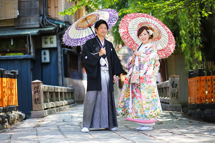 和装前撮り 京都の祇園での撮影