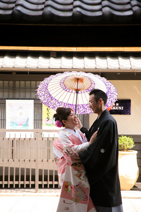 結婚式前撮り 京都の小路にて和装撮影