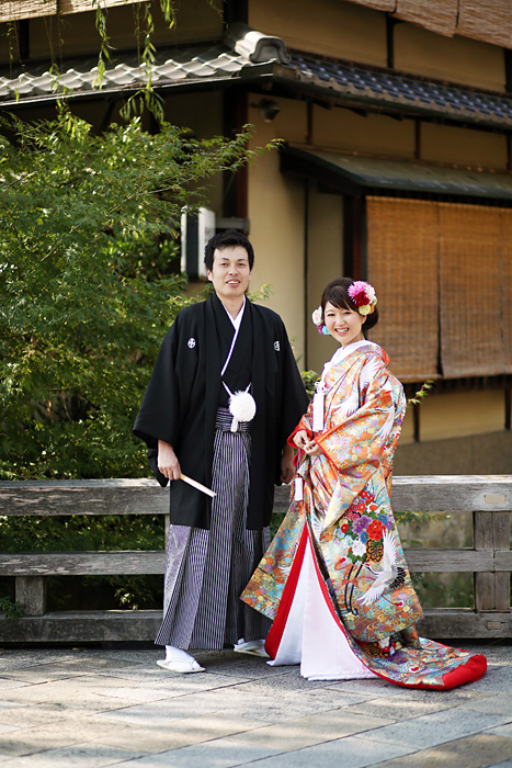 祇園での結婚式前撮りの正ポーズ写真